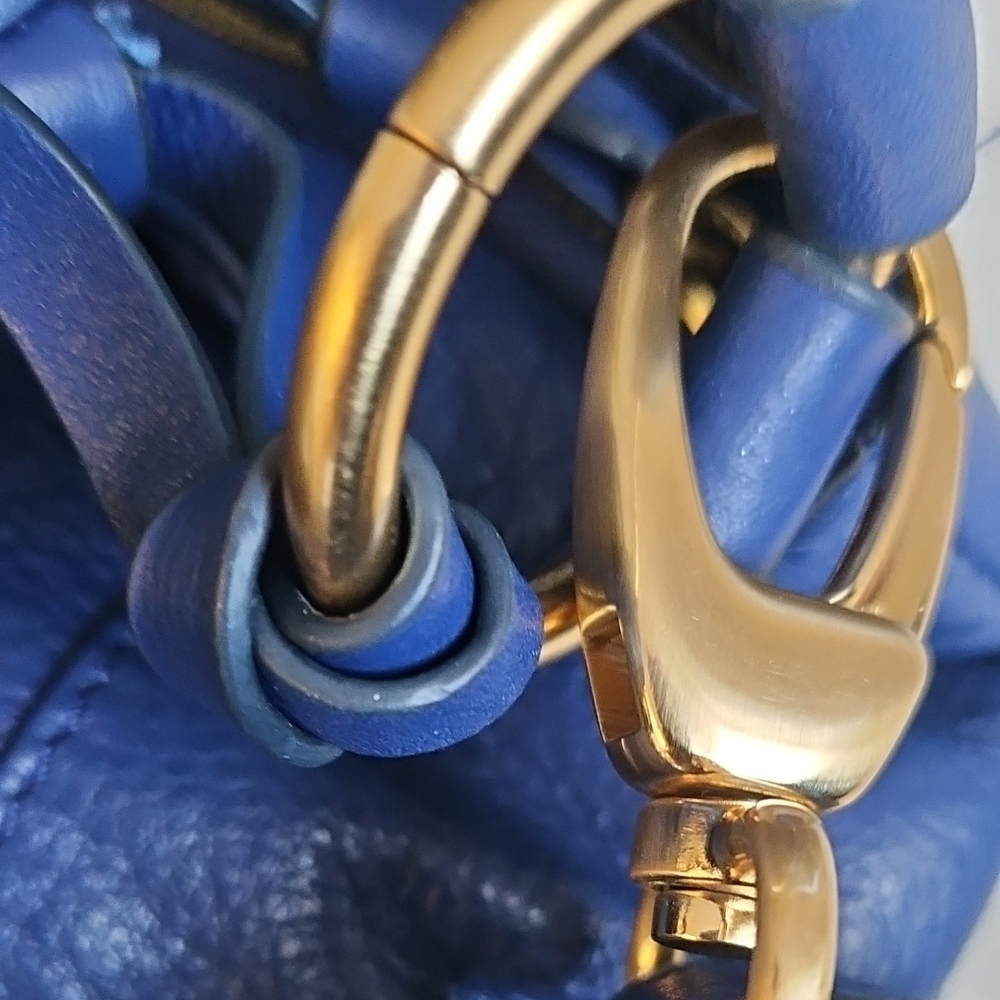 Fiore By Isabella Fiore Cobalt Blue Embroidered Leather Bag - Picture 11 of 12